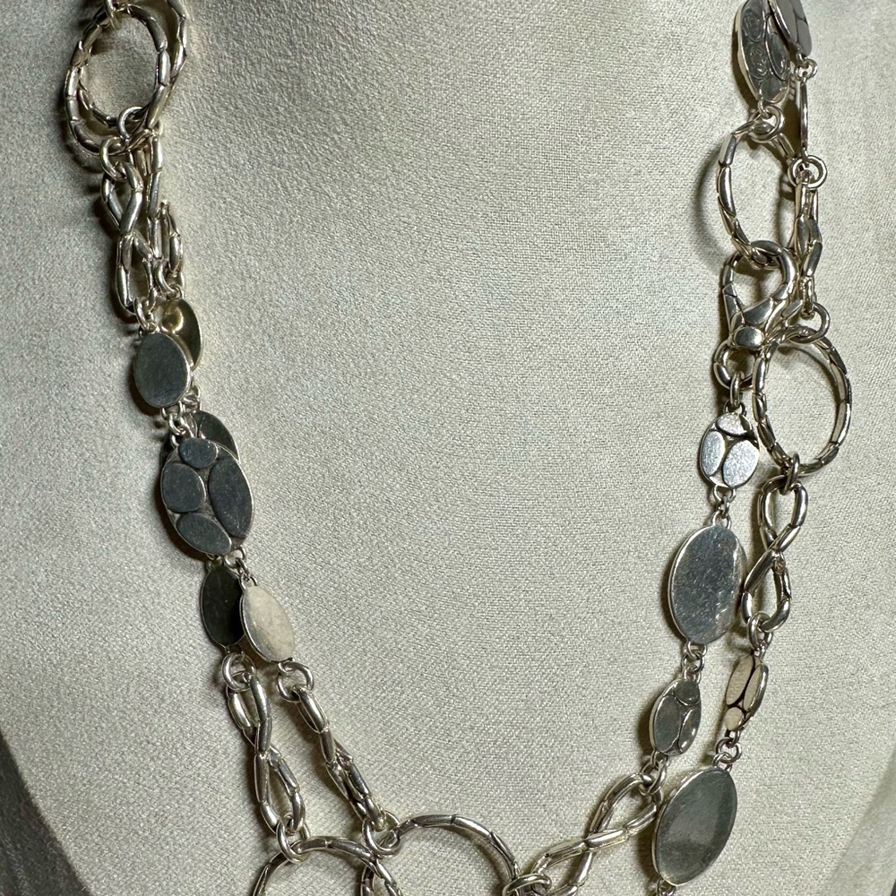 John Hardy 926 Silver Kali Menari Mixed Station Necklace 32" Lot#582